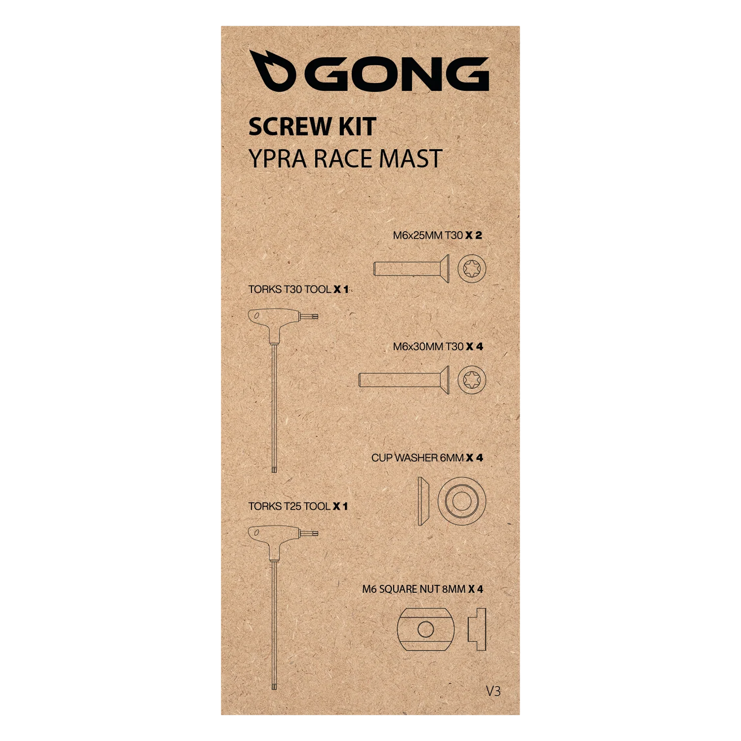 GONG |Â Kit Vis MĂąt Carbone Platine Ypra Race V3